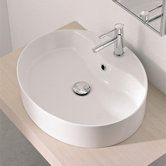 Wind Above Counter Single Hole Bathroom Sink in White