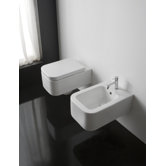 Next Wall Mount Toilet with Seat and Cover in White