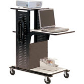 4-Shelf Mobile Presentation Station in Black / Gray
