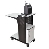 4-Shelf Mobile Presentation Station with Cabinet