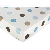 Mod Dots Blue Collection Fitted Crib Sheet  - Large Dot Print