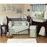 Argyle Green Blue Collection 9pc Crib Bedding Set