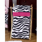 Zebra Pink Laundry Hamper