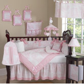 Pink Toile Collection 9pc Crib Bedding Set