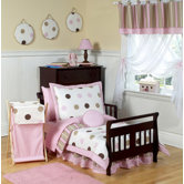 Pink and Chocolate Mod Dots Toddler Bedding Collection