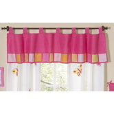 Butterfly Pink Orange Window Valance