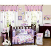 Butterfly Pink and Purple Collection 9pc Crib Bedding Set