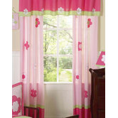Flower Pink Green Window Panels (Set of 2)