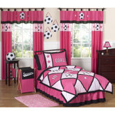 Soccer Pink Kid Bedding Collection