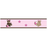 Teddy Bear Pink Collection Wall Paper Border