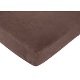 Ethan Microsuede Fitted Crib Sheet in Espresso Brown