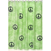 Peace Green Shower Curtain