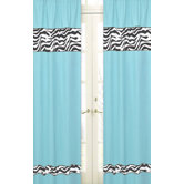 Zebra Turquoise Collection Window Panels