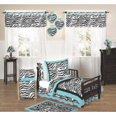 Turquoise Funky Zebra Toddler Bedding Collection