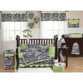 Lime Funky Zebra Crib Bedding Collection