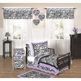 Purple Funky Zebra 5 Piece Toddler Bedding Set