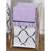 Purple, Black and White Princess Laundry Hamper