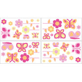 Butterfly Pink and Orange Collection Wall Decal Stickers