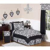 Isabella Full / Queen Bedding in Black / White