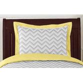 Zig Zag Yellow and Gray Collection Standard Pillow Sham
