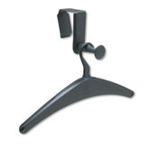 Over-The-Panel Hook in Black with Steel Single-Garment Hanger
