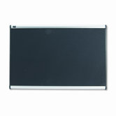 Embossed Bulletin Board, Hi-Density Foam, 36 x 24, Black, Aluminum Frame