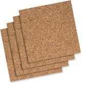 Cork Panels, Self-stick, 12"x12", 4 per Pack, Natural