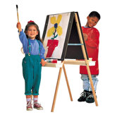 Double Panel Easel, Height Adjustable, Natural Oak