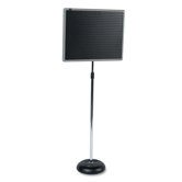 Adjustable Single-Pedestal Magnetic Letter Board in Black with Gray Frame