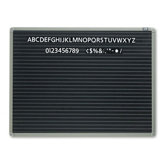 Magnetic Wall Mount Letter Board in Black with Gray Aluminum Frame