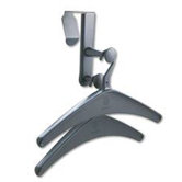 Over-The-Panel Hook in Black with Steel Double-Garment Hanger
