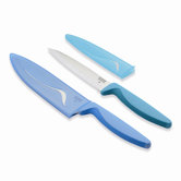 Classic Cutlery 2 Piece Chef's Knife Set in Aqua and Blue