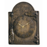Golfers Welcome Clock in Antique Bronze