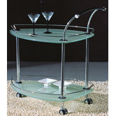 Serving Cart with Glass Top