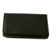 On the Go Pebble Grain Magnetic Business Card Case in Black