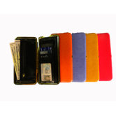 Lizard Print Calf Flat Framed Wallet