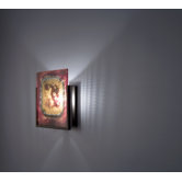 FN1 Wall Sconce with Single Magic Art Glass Panel and Partial Side Diffuser