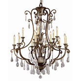 Crystal Flair 15 Light Chandelier with Crystal Accents