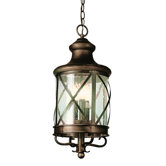 Four Light Outdoor Hanging Lantern in Rubbed Oil Bronze