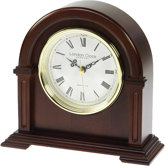 Arch Top Mantle Clock in Dark Wood