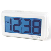 Large Digit LCD Alarm Clock in White