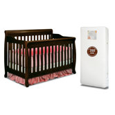 Alice 3-in-1 Crib w/ Toddler Guardrail and 260-Coil Mattress in Espresso