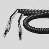 Coiled Black Cable with Metal Ends