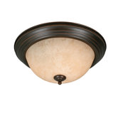Multi Family Flush Mount with Tea Stone Glass in Rubbed Bronze