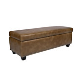 Kent Leather Storage Bench Ottoman
