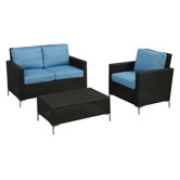 Napa Springs 3 Piece Wicker Seating Group with Cushions
