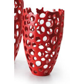 Nari 11.5" Mesh Accent Vase in Matte Red