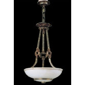 Monticello Three Light Traditional Pendant in Aged Bronze