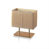 Blissy 17" Table Lamp in Metallic Brown Finish with Amber Pleated Shade