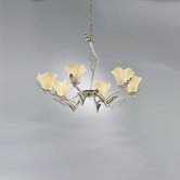 Rovigo Six Light Chandelier in Weathered Silver
